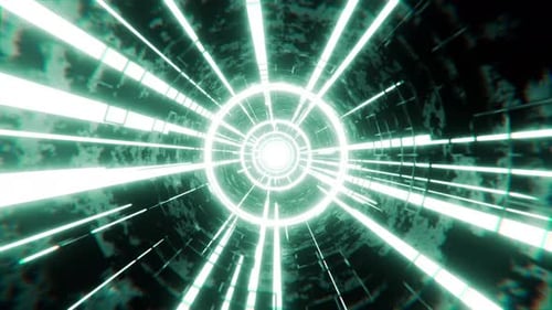 Futuristic background with vibrant and glowing lights. Abstract sci-fi tunnel