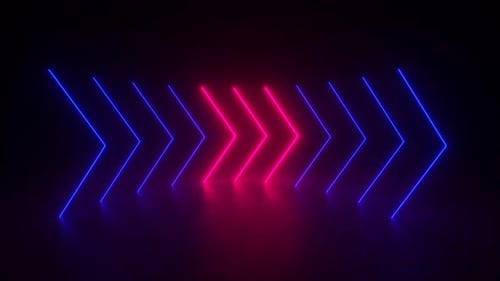 Neon Glowing Chevron Arrows Loop Animation