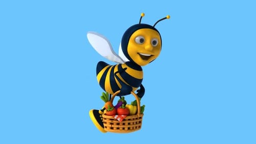 Fun 3D cartoon bee with vegetables (on alpha)