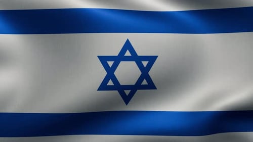 Realistic Waving Israel Flag with Star of David
