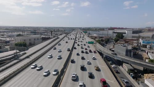 Forwards Fly Above Transport Infrastructure in Large City