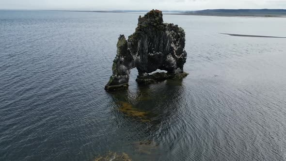 Aerial View of Hvítserkur Rock Formation in Iceland, Nature Stock ...