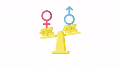 Animated Balance Scale for Gender Pay Equality