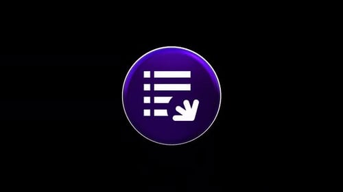 3D Glossy Purple Checklist Download Icon Animation