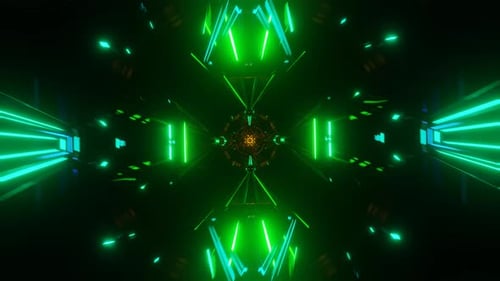 Neon Geometric Tunnel Visualizer Motion Background