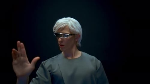 Closeup Futuristic Man Immersing Augmented Reality Simulation in Metaverse