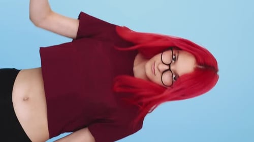 Vertical Video Fist Warning Girl Punching Loop