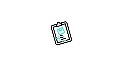 Line Art Animation of Clipboard with Package Icon Checklist