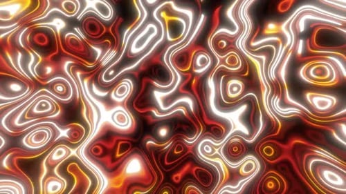 Abstract yellow orange waves of iridescent energy liquid and magical bright glowing lines, backgroun