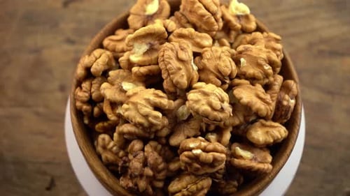 Close Up of Walnuts in a Bowl