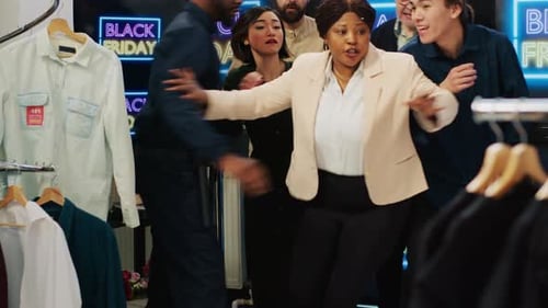 Guard Opening Shop on Black Friday