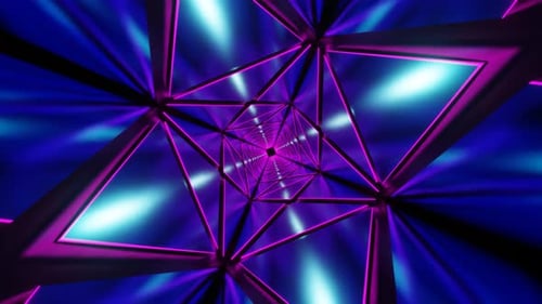 Cyan And Pink X Tunnel Background Vj Loop In 4K