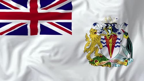 Realistic Waving British Antarctic Territory Flag Seamless Loop