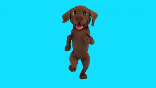 Fun 3D cartoon dog running (with alpha channel)