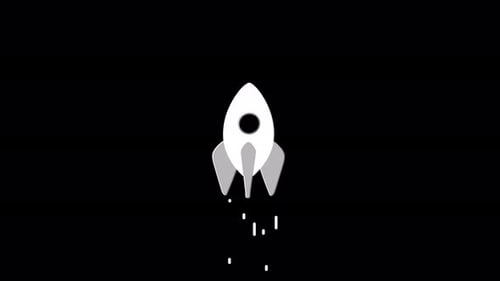 Flat Design Rocket Launch Animation