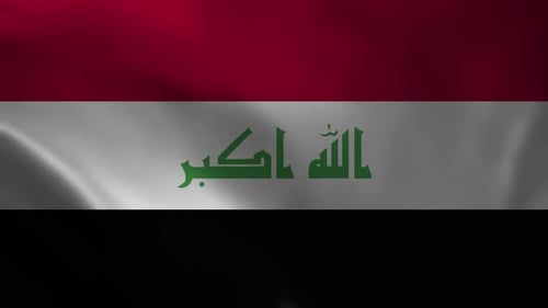 Realistic Waving Iraq National Flag Animation Loop