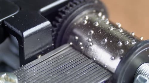 Close Up of a Music Box Mechanism