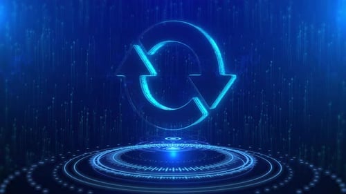 Reset Text Cyberspace Future Digital Technology Hologram Concept