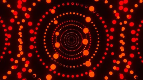 Roter und orangefarbener abstrakter Hintergrund mit gepunkteten Ringen VJ Loop l 4K
