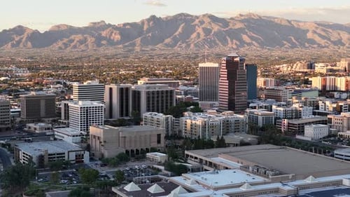 Descending circular push into downtown Tucson