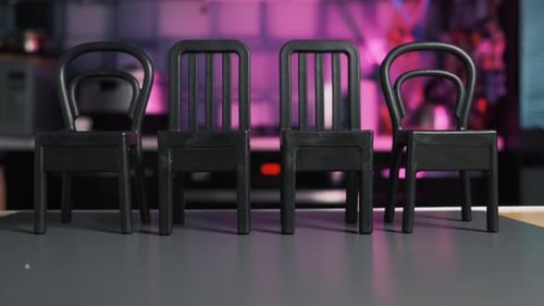 Row of Small Chairs Close Up