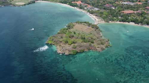 Luxury Escape: Aerial 4K Drone Footage of Nusa Dharma and Peninsula Islands near Nusa Dua, Bali; Orb