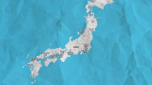 Japan, Reisekarte auf Papier, Slider Shot