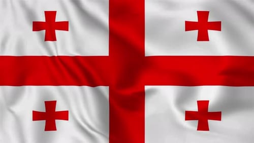 Realistic Waving Flag of Georgia Seamless Loop