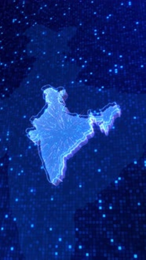 Futuristic Digital Map of India Network Connection