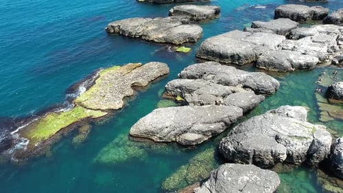 Aerial Rocky Coastline