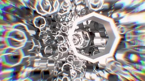 Fantastische rotierende abstrakte geometrische 3-D-Polygone