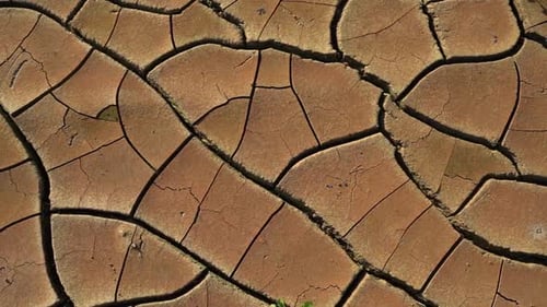 Dry Cracked Earth from Birds Eye View