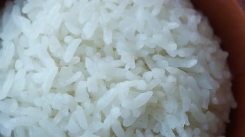 Closeup of Cooked White Rice