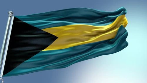 Realistic Waving Flag of The Bahamas Seamless Loop