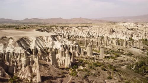 Awesome aerial view of Love Valley in Cappadocia, Turkey