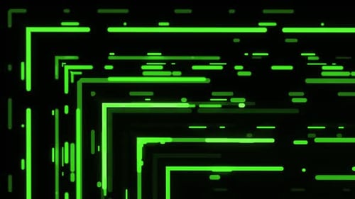 Animated Green Digital Lines Tech Background