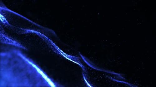 Abstract Blue Particles With Flare Motion Background Screensaver