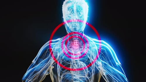 Futuristic X-Ray Scan of Human Body Pain Points