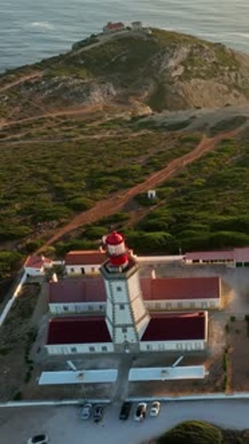Lighthouse on Cabo Espichel Cape Espichel on Atlantic Ocean