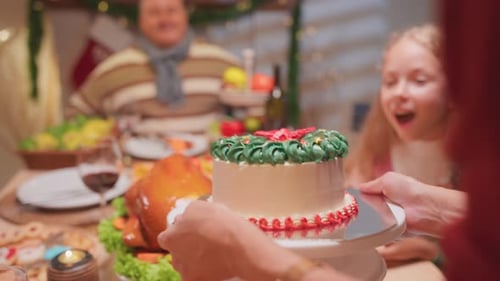 Family Celebrates Christmas and Birthday at Home
