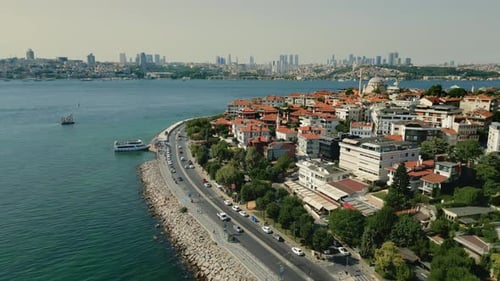 Amazing Cinematic Shot of Istanbul City Skyline
