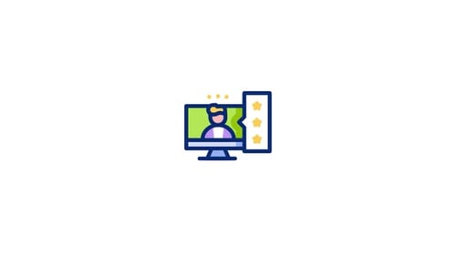 Modern Online Review Customer Rating Icon Animation