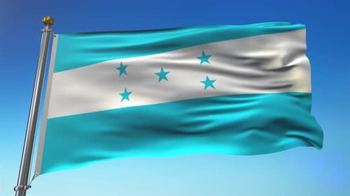 Honduras National Flag Waving in Realistic Slow Motion