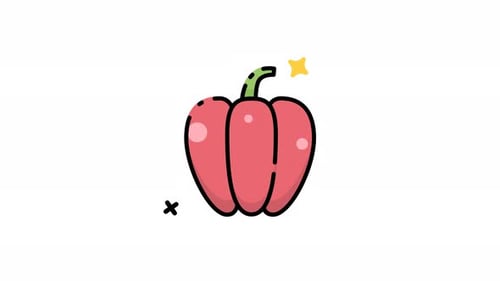 Red bell pepper icon animation video