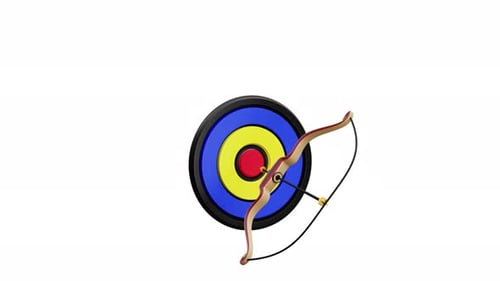 3d Animation Sport Archery Target Aim Bow Arrow Bullseye