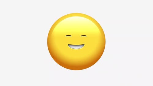 Animated 3D Smiling Emoji Face Expression Change