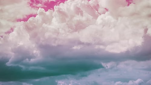 Fantasy Pink and Turquoise Clouds Abstract Aerial
