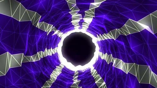 Abstract blue, white looped tunnel background