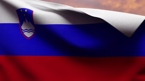 Realistic Waving Flag of Slovenia Animation