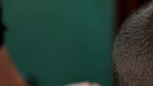 Haircut with Electric Razor in a Home